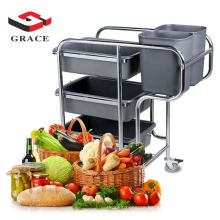 Restaurant kitchen Stainless Steel dish collecting trolley